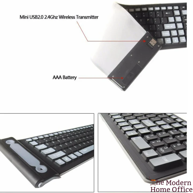 Flexible Waterproof Wireless Slim Keyboard. Enhance your typing experience with the Flexible Waterproof Wireless Slim Keyboard, a versatile and durable solution designed to meet the demands of modern, on-the-go lifestyles. This innovative keyboard combines flexibility, portability, and robust protection against spills and dust, making it perfect for both everyday use and travel.-The Modern Home Office