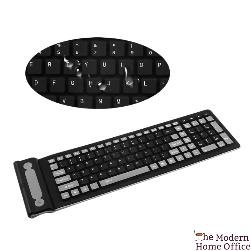Flexible Waterproof Wireless Slim Keyboard. Enhance your typing experience with the Flexible Waterproof Wireless Slim Keyboard, a versatile and durable solution designed to meet the demands of modern, on-the-go lifestyles. This innovative keyboard combines flexibility, portability, and robust protection against spills and dust, making it perfect for both everyday use and travel.-The Modern Home Office