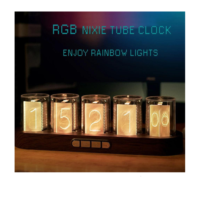 A digital Nixie tube clock with RGB LED combines the retro aesthetic of Nixie tubes with modern technology and customizable lighting. Nixie tubes are vintage electronic devices that display numerals or other characters using glowing cathodes and neon gas. In a digital Nixie tube clock, these tubes are used to display the time, giving it a distinctive retro look. Customizable Settings, Alarm and Other Features.-The Modern Home Office