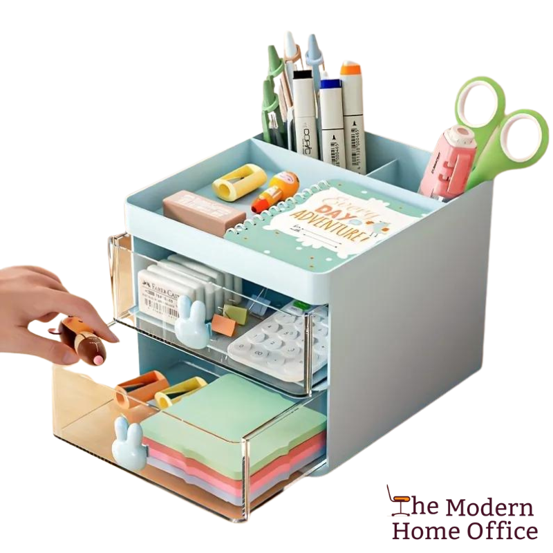 Drawer Style Pen Holder, perfect solution for keeping your desk clutter-free while ensuring your pens are always within reach. Crafted from durable materials and featuring a sleek design, this pen holder effortlessly fits into most standard desk drawers. With multiple compartments of varying sizes, it accommodates pens, pencils, markers, and even small office supplies like paper clips or sticky notes.-The Modern Home Office