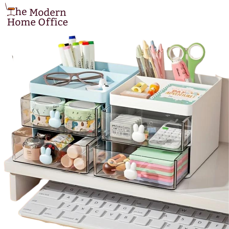 Drawer Style Pen Holder, perfect solution for keeping your desk clutter-free while ensuring your pens are always within reach. Crafted from durable materials and featuring a sleek design, this pen holder effortlessly fits into most standard desk drawers. With multiple compartments of varying sizes, it accommodates pens, pencils, markers, and even small office supplies like paper clips or sticky notes.-The Modern Home Office