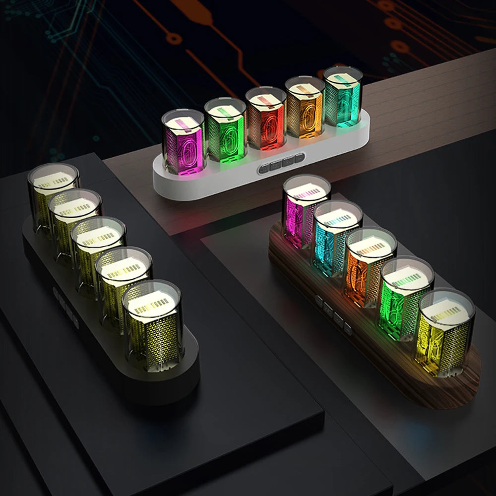A digital Nixie tube clock with RGB LED combines the retro aesthetic of Nixie tubes with modern technology and customizable lighting. Nixie tubes are vintage electronic devices that display numerals or other characters using glowing cathodes and neon gas. In a digital Nixie tube clock, these tubes are used to display the time, giving it a distinctive retro look. Customizable Settings, Alarm and Other Features.-The Modern Home Office