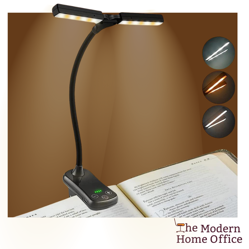 The Clip-On Book Light is your portable solution for reading in any environment, providing a reliable source of illumination without disturbing others around you. With its compact design and flexible neck, this book light attaches easily to your book, e-reader, or tablet, allowing you to enjoy your favorite novels, magazines, or documents in low-light conditions. -The Modern Home Office