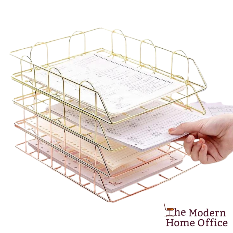 Metal Stackable Paper Desk Organizer